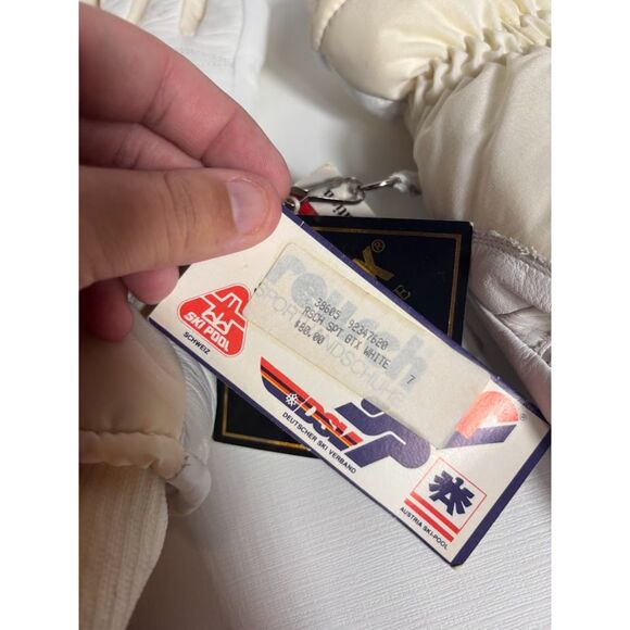 Reusch Sport Ski Team Gloves Deadstock VTG 80s White -30 Thinsulate GoreTex sz 7 - Picture 7 of 8